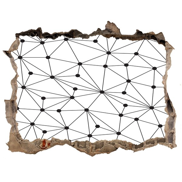 Wandtattoos Loch Netzwerk von Verbindungen in der Wand