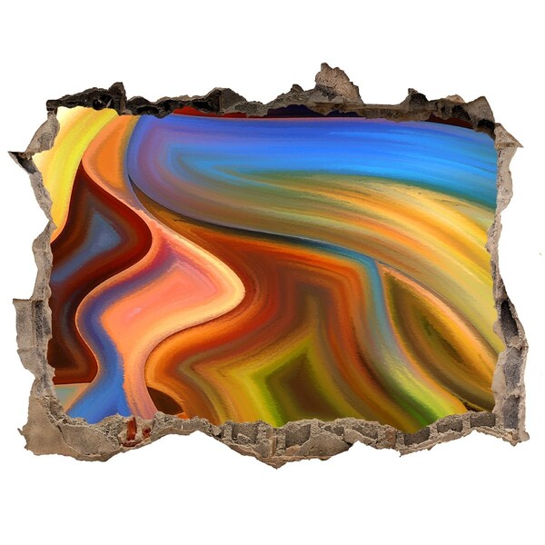 3D Wandtattoos Loch in der Wand Eine farbenfrohe Landschaft in einem Loch in der Wand