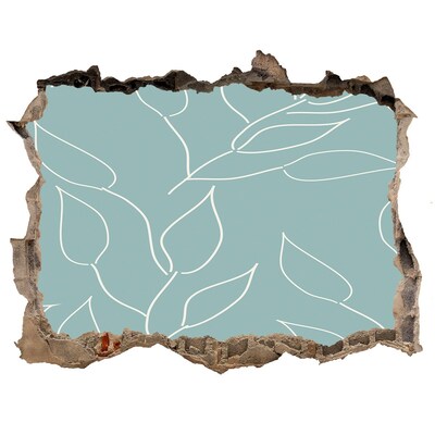 3D Wandsticker Loch Grüne Wand mit Pflanzenmuster