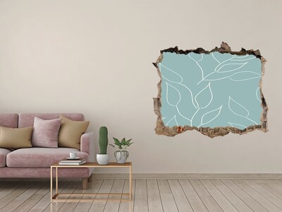 3D Wandsticker Loch Grüne Wand mit Pflanzenmuster