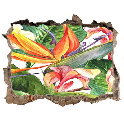 Wandtattoos Loch Tropisches Paradies hinter der Mauer