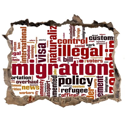 3D Wandtattoos Loch in der Wand Migrationspolitik