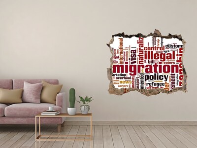 3D Wandtattoos Loch in der Wand Migrationspolitik