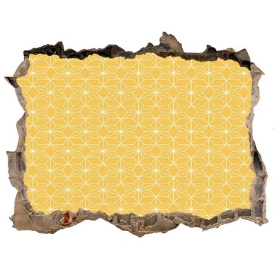 3D Wandtattoos Loch in der Wand Goldene Geometrie vor einem Betonhintergrund