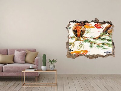 Wandtattoos Mauerdurchbruch Vögel in einer Waldlandschaft