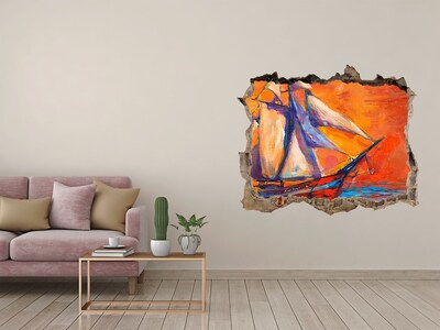 3D Wandsticker Loch Sonnenuntergang am Meer