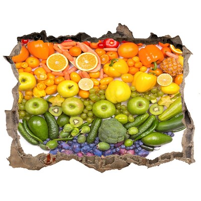 3D Wandsticker Loch Ein fruchtiges, verstecktes Paradies