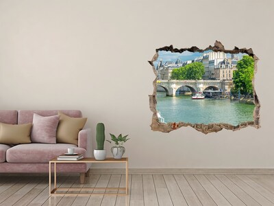 3D Wandtattoos Loch in der Wand Blick auf Paris durch ein Loch in der Wand