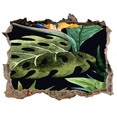 Wandtattoos Loch Tropischer Dschungel hinter der Mauer