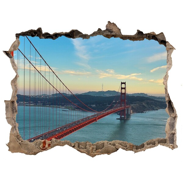 Wandfolien Loch in der Wand Golden Gate Bridge in San Francisco