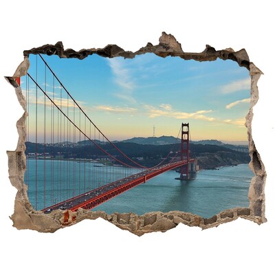 Wandfolien Loch in der Wand Golden Gate Bridge in San Francisco