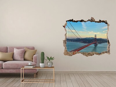 Wandfolien Loch in der Wand Golden Gate Bridge in San Francisco