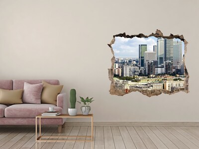 3D Wandsticker Loch Blick auf die moderne Stadt