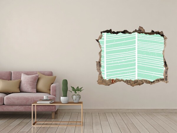 3D Wandsticker Loch Grüne Wand im skandinavischen Stil