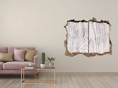 3D Wandtattoos Loch in der Wand Holzbrett in einer beschädigten Wand