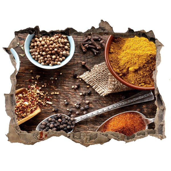 Wandfolien Loch in der Wand Küchengewürze