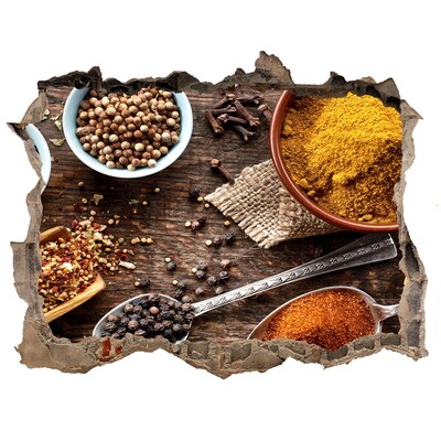 Wandfolien Loch in der Wand Küchengewürze