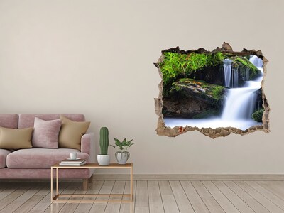 Wandfolien Loch in der Wand Wasserfall im Wald