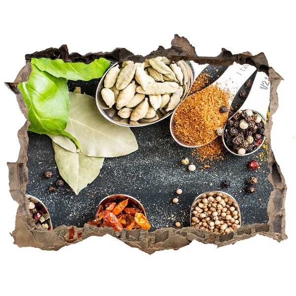 3D Wandtattoos Loch in der Wand Küchengewürze in einem kleinen Laden