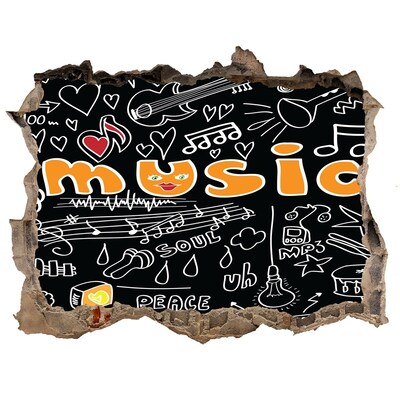 Wandfolien Loch in der Wand Die musikalische Welt hinter der Mauer