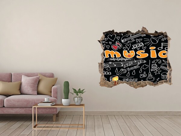 Wandfolien Loch in der Wand Die musikalische Welt hinter der Mauer