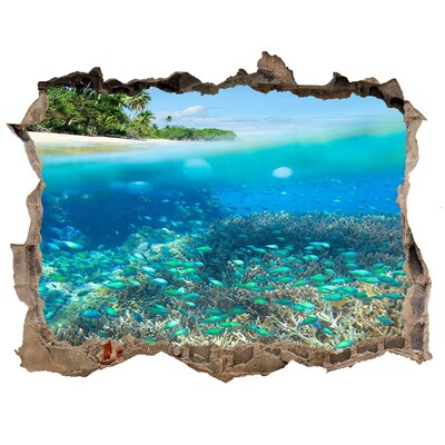 3D Wandsticker Loch Unterwasserparadies