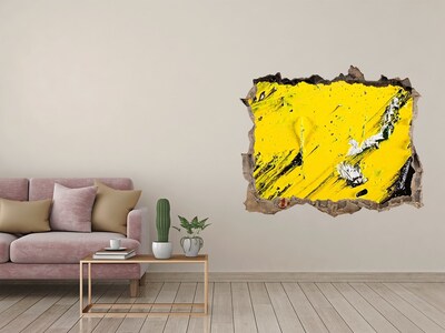 3D Wandtattoos Loch in der Wand Goldenes Loch im Beton