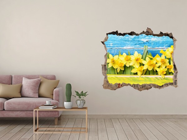 3D Wandtattoos Loch in der Wand Ein Blumenparadies hinter der Mauer