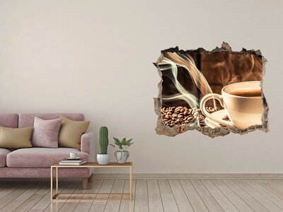 3D Wandtattoos Loch in der Wand Kaffee und Kaffeebohnen