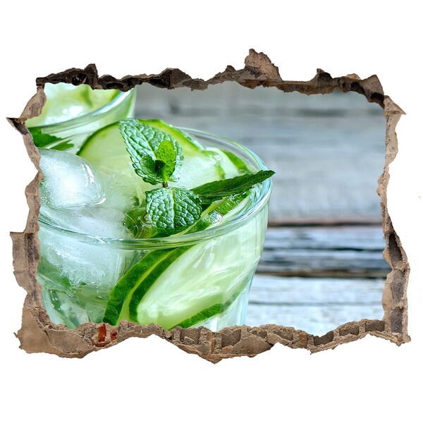 3D Wandtattoos Loch in der Wand Ein erfrischender Cocktail mit Minze