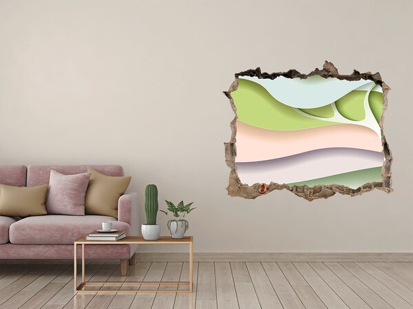 Wandtattoos Mauerdurchbruch Eine zerbrochene Mauer mit Blick auf die Landschaft