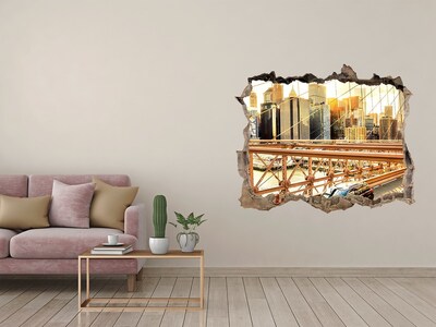 Wandtattoos Mauerdurchbruch Brooklyn Bridge bei Sonnenuntergang