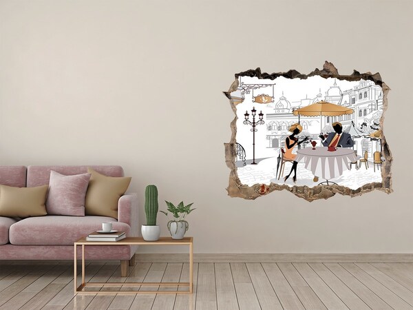 Wandfolien Loch in der Wand Café im europäischen Stil