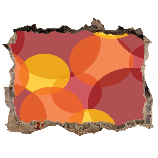 Wandfolien Loch in der Wand Bunte Kreise auf Betonhintergrund