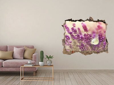 3D Wandtattoos Loch in der Wand Blumenparadies mit einem Schmetterling