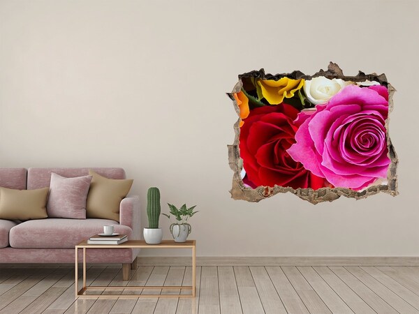 3D Wandsticker Loch Ein florales Farbenmeer