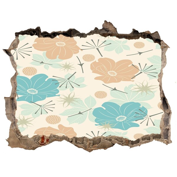 3D Wandsticker Loch Blumenmuster an der Wand