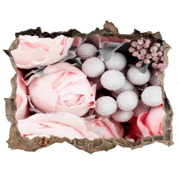 Wandfolien Loch in der Wand Ein Blumenparadies hinter der Mauer