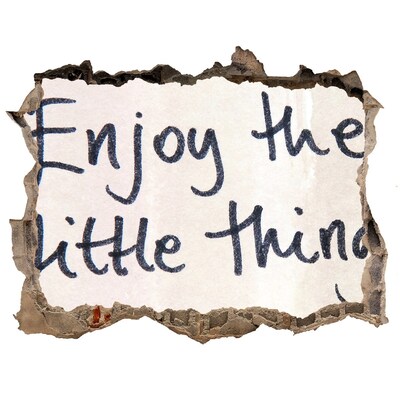 3D Wandsticker Loch Eine beschädigte Mauer mit einer Inschrift