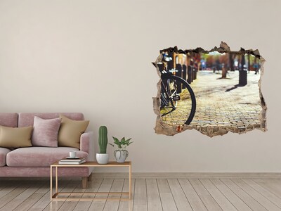 3D Wandsticker Loch Der Charme der Straße mit dem Fahrrad