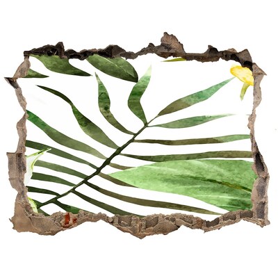 Wandtattoos Mauerdurchbruch Grüne Palme durch ein Loch in der Wand