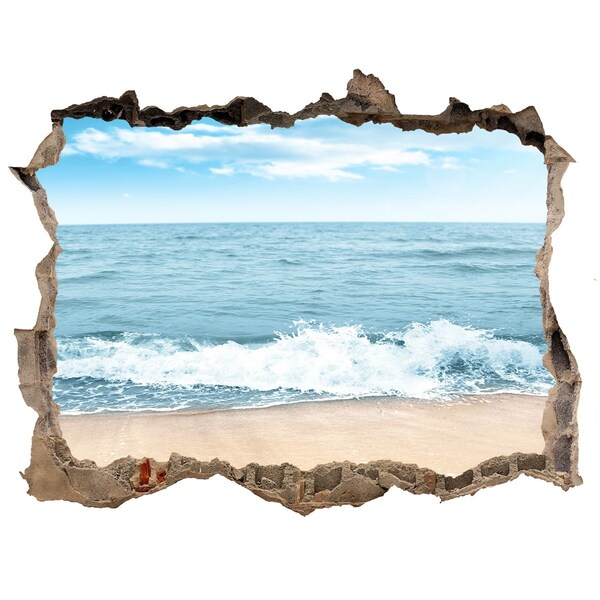 3D Wandsticker Loch Blick auf den Meeresstrand