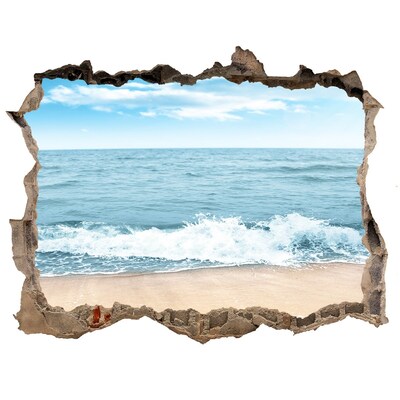 3D Wandsticker Loch Blick auf den Meeresstrand