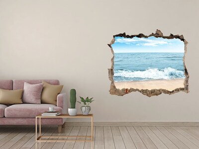 3D Wandsticker Loch Blick auf den Meeresstrand