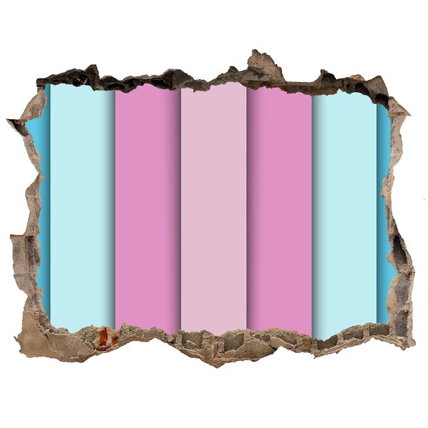 Wandfolien Loch in der Wand Eine farbenfrohe Mauer in Trümmern