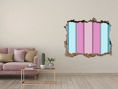 Wandfolien Loch in der Wand Eine farbenfrohe Mauer in Trümmern