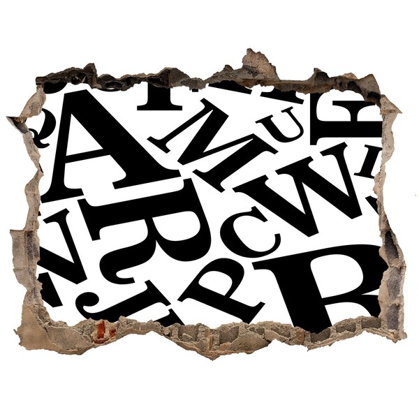 3D Wandtattoos Loch in der Wand Zerbrochene Buchstaben an der Wand