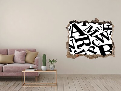 3D Wandtattoos Loch in der Wand Zerbrochene Buchstaben an der Wand