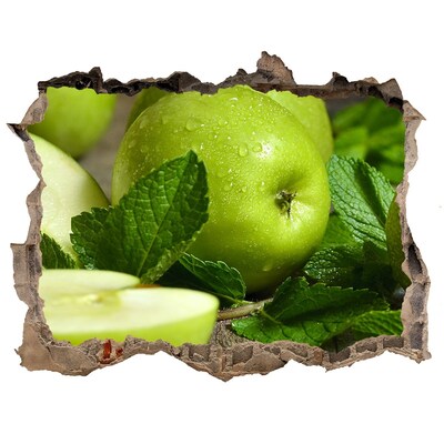 Wandfolien Loch in der Wand Grüne Äpfel im Garten