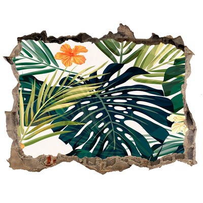 3D Wandsticker Loch Ein tropisches Paradies inmitten der Blätter